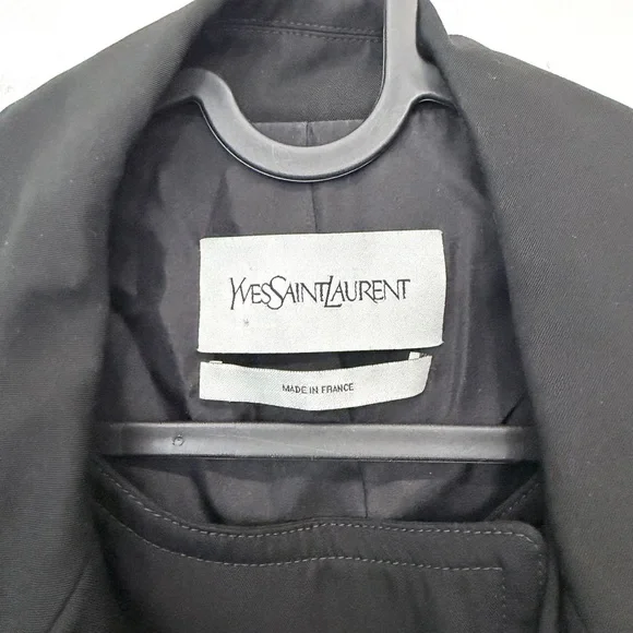 Yves Saint Laurent Black Wool Moto Jacket - Picture 4 of 7